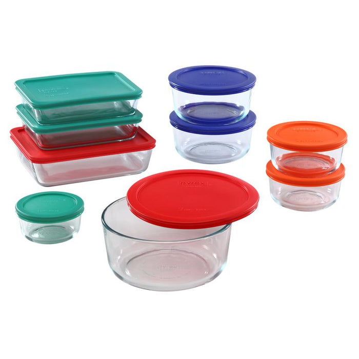 Recipientes para Comida con Tapa Multicolor 18 Piezas Pyrex Pyrex 1110608 071160077393