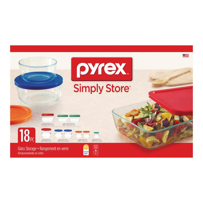 Recipientes para Comida con Tapa Multicolor 18 Piezas Pyrex Pyrex 1110608 071160077393