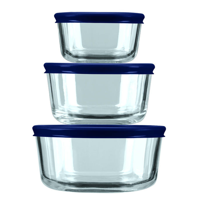 Recipiente para comida con Tapa Azul 6 Piezas Anchor Hocking 13369 076440133691