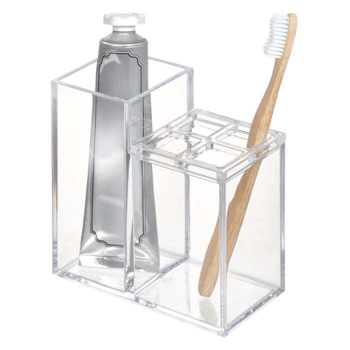 Porta Cepillo y Pasta Dental Clarity Divided iDesign 42450 081492424505