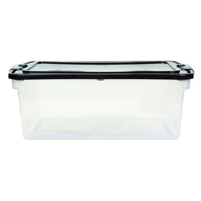 Caja Translúcida con Tapa Negra y Clips 64 qt Homz 6161087 073527516033