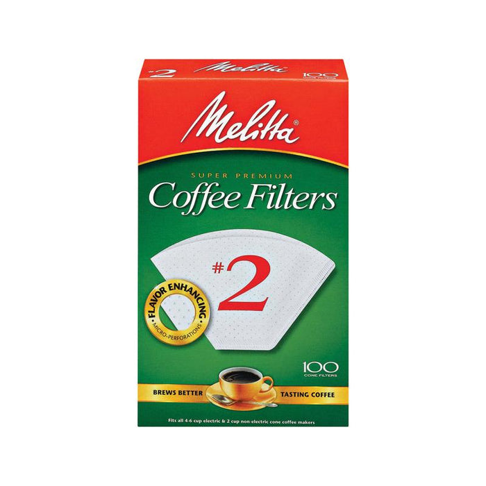 Filtro Cono para Café #2 2-6 Tazas 100 pz Melitta 69160 055437622714