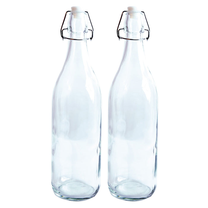 Botellas de Vidrio con Tapa Swing 2 Pz Eurohome EW65070 687929650709