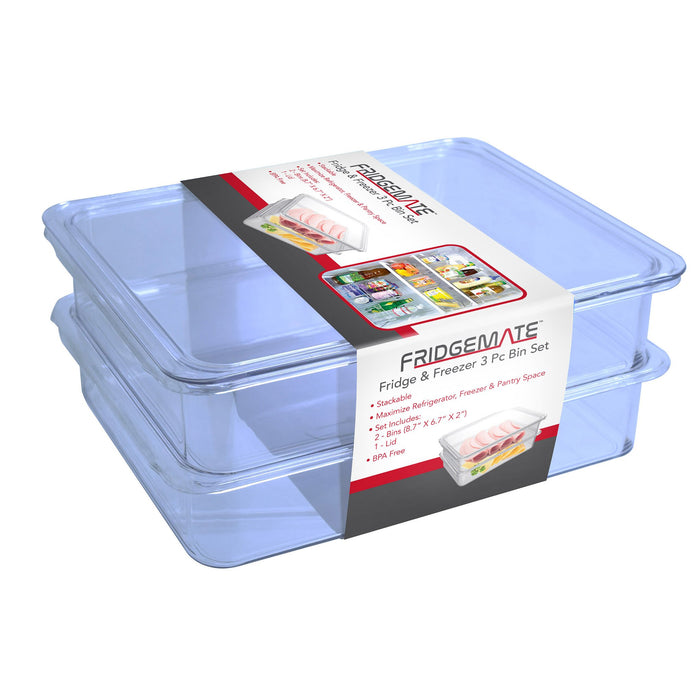 Bandeja Organizadora de Refrigerador Apliable con Tapa 2" 2 Pz Fridgemate FGM24463 687929244632