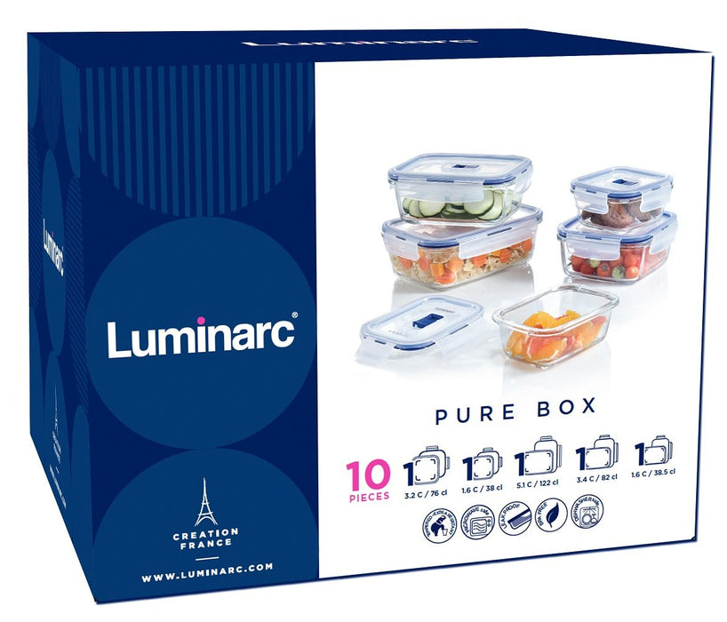 Recipientes para Guardar Comida Pure Box 10pz Arc Internacional N2423 883314622515