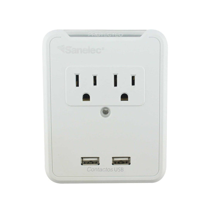 Multicontacto de pared con supresor de picos SANELEC S1332 501942313324
