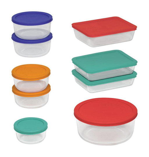 Recipientes para Comida con Tapa Multicolor 18 Piezas Pyrex Pyrex 1110608 071160077393