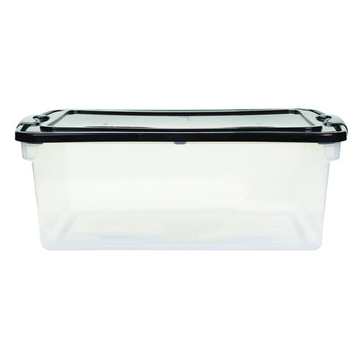 Caja Translúcida con Tapa Negra y Clips 64 qt Homz 6161087 073527516033