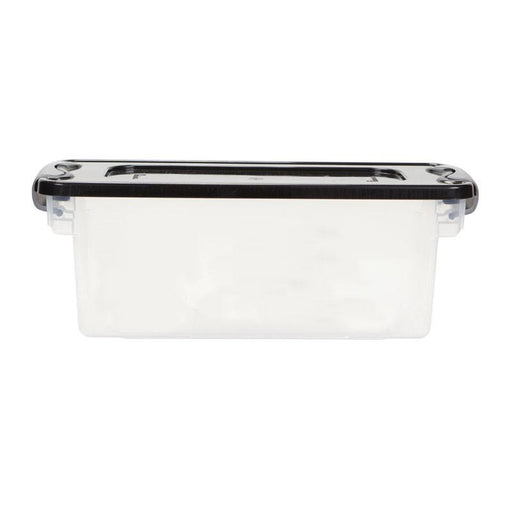 Caja Translúcida con Tapa Negra y Clips 7.5 qt Homz 6165849 073527516002