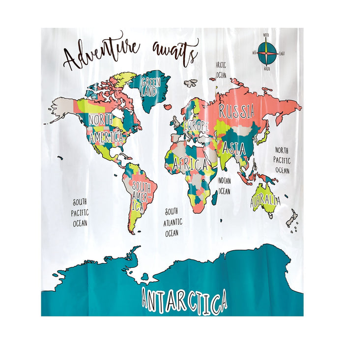 Cortina de Baño Adventure Map iDesign 74850 081492748502