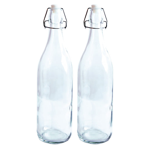 Botellas de Vidrio con Tapa Swing 2 Pz Eurohome EW65070 687929650709